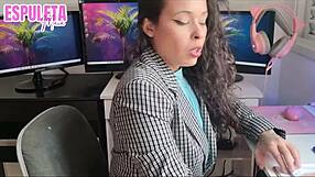 Petite Brunette Espuleta Maia JOI in Office Dirty Talk Panties