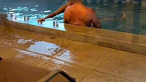 i seduced the hung hotel guest by pool took him to my room fucked in front of cuck and swallowed his load