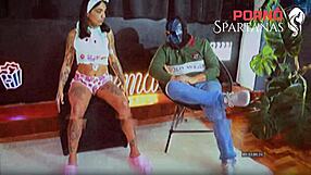 nikki reborn's juicy latina ass shaking as she rides rough brazilian cock in casting