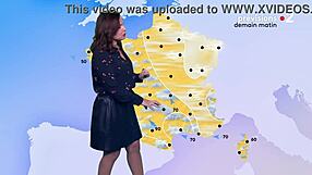 Anais Baydemir in Leather Skirt Presents Sexy Weather