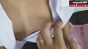 Thai Schoolgirl's Big Ass Creampied by Monster Cock in Skirt!