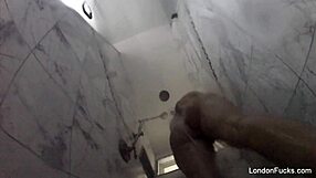 London Keyes Fingers Tits And Pussy In Steamy Shower