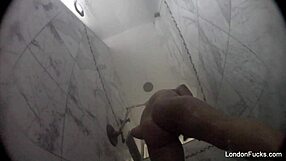 London Keyes Fingers Tits And Pussy In Steamy Shower