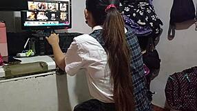 mi colegiala peruana se mete en cuarto ajeno para doggystyle pussy licking cum in mouth finale