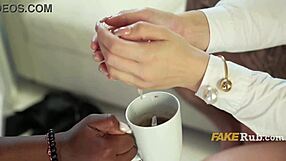 Weird call center fucks her big titted blonde slut roommate at work?