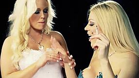 two busty british milfs cindy behr mel rook gape pussies with huge toys while kissing licking