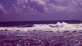 gorgeous 18+ teen agnes gropes big tits naked ocean bath