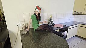 Skinny Petite Elf Smokes and Shows Tight Milf Body