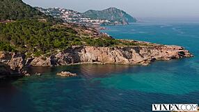 Milena Ray rides stranger in steamy spooning and muff diving session