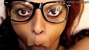 nilmini sheron gags deep on hubby's monster cock blowjob