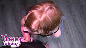 Amber Stark spreads trimmed wet pussy for stepdad's pounding in missionary and doggystyle while mommy's away