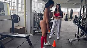 My Transgender Trainer May Hernandez Gropes Ass Tits During Naked Squats