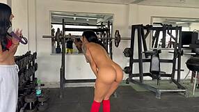 My Transgender Trainer May Hernandez Gropes Ass Tits During Naked Squats