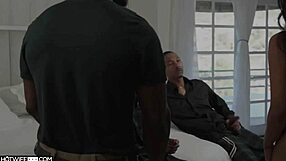 sexy ebony babe with big ass tits joins african threesome lingerie fuck group