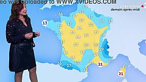 Anais Baydemir in Leather Skirt Presents Sexy Weather