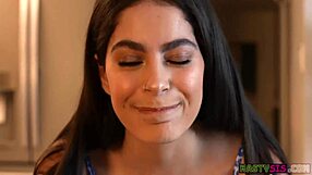 Nasty Petite Stepsis Angel Gostosa Gags On Monster Cock Then Rides Wild