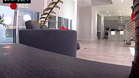 Nanny's tight pussy gets boss creampie after toy masturbation catch