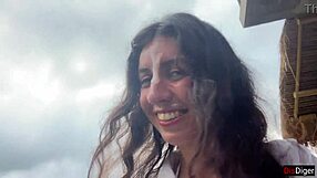 girl walks cafe with cum dripping face eats pizza swallows more in public cumwalk