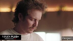 submissive chanel camryn deepthroats doms cock licks balls in restaurant then begs for more