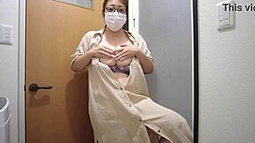 a married japanese bride sneaks standing masturbation pleasure under her wedding dress