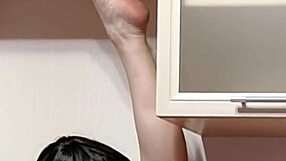 housewife teases joi with wet pussy upskirt and dirty socked feet