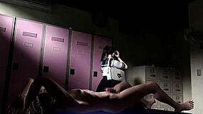 สาวอนิเมะ 3D Hentai ออกกำลังกายตามจังหวะเพลงร้อน