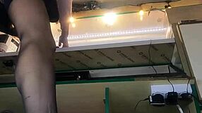 MILF Tracy Teases Shaved Pussy with Wild Upskirt Flashing at Work