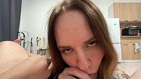 stepson catches russian stepmom with fuck doll then pounds her closeup pov
