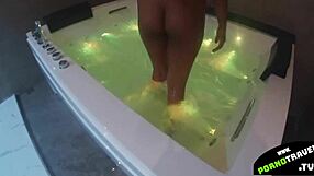 Tight Asian feet tease big cock in homemade footjob session