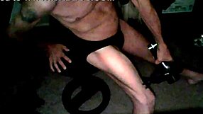 thigh percussion massage vibes through underwear on stool briefs tease