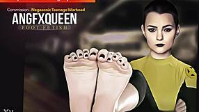 wanna worship negasonic's wrinkled teen soles and toes?