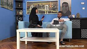 😏 sexy arab babe pays visa with her hot body blowjob and fuck