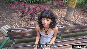 Busty Latina Cleaning Lady Bent Over Submissive for Monster Cock Quickie Outdoors