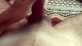 hey skinny brazilian jerks huge cock with guided moans to orgasm in bedroom solo