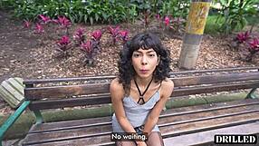 Busty Latina Cleaning Lady Bent Over Submissive for Monster Cock Quickie Outdoors