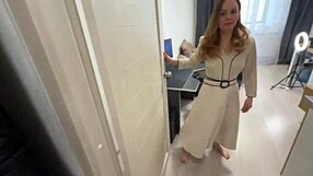 stepson catches russian stepmom with fuck doll then pounds her closeup pov