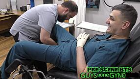 Canadian nurse dominates patient's penis in hospital bondage