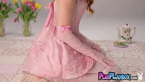 Bubble butt teen Elly Clutch strips lingerie showing massive tits ass