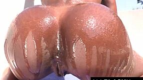 kinsley karter's tight body bent over garage smashed by ebony monster cock