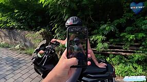 Fake photographer tricks big-ass blonde biker to fuck and swallow