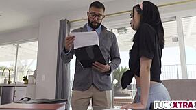 Shy petite teen pornstar Selina Imai kisses deeply then gets fucked hardcore