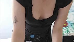 damn gorgeous trans gf stuffs dildo deep in fat ass then ass to mouth cum