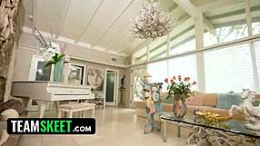 my stepdaughter ellie nova bounces huge natural tits on cock in splits