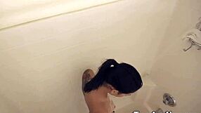 i love this latina teen's first shower experience at 18 plus