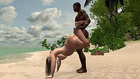 curvy tourist hooked on throbbing bbc in steamy 3d hentai animation