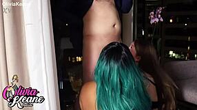 two british 18+ teens slobber on huge cock together