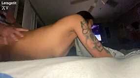 getting fucked doggystyle hard in the garage from behind