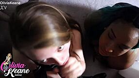 two british 18+ teens slobber on huge cock together