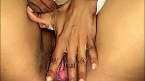 big clit latina fingers her swollen pussy lips hard while alone at home