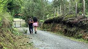 I grabbed that milf's fat ass in the woods and she squirted on my bbc